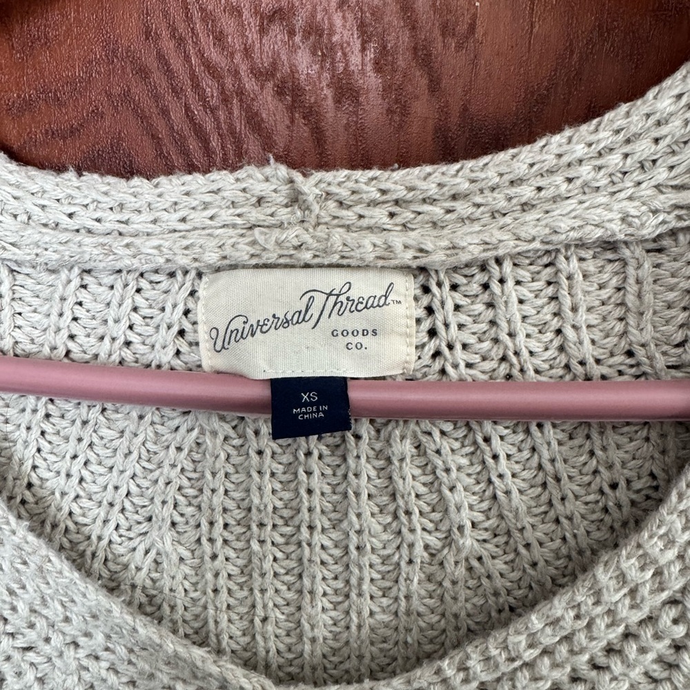 Universal Thread Sweater Women's XS S Cream Knit Oversized Chunky - Picture 4 of 4